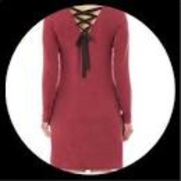 NWOT Boudreau Red Swing Dress w/Corset-Style Back - Picture 4 of 12